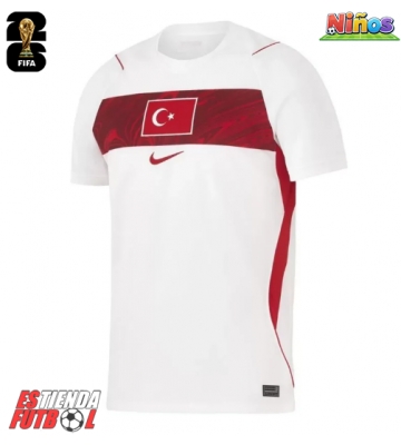 Turquía Segunda Equipación Niños Mundial 2026 Manga Corta (+ Pantalones cortos)